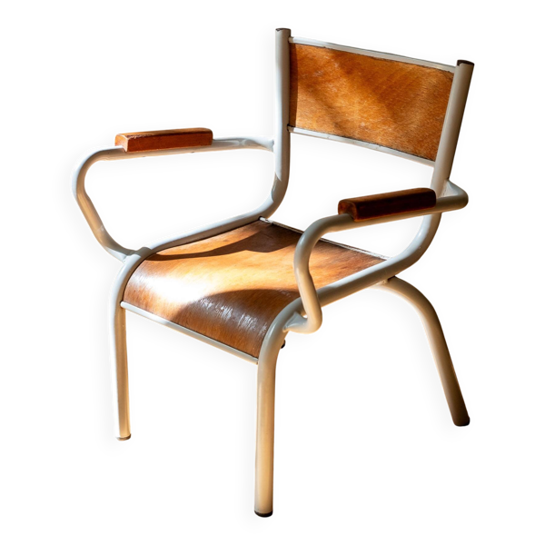 Chaise à accoudoirs pour enfant - Mobilier scolaire vintage, années 50-60