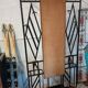 Exceptional and imposing hall wardrobe in hammered wrought iron.