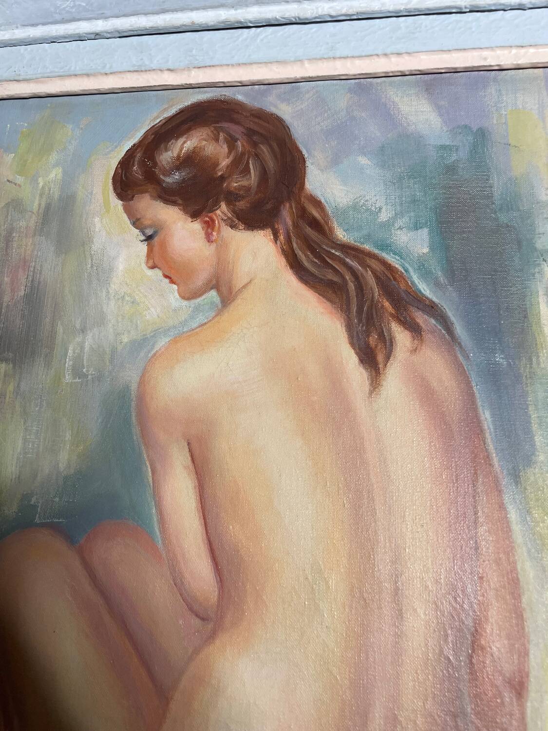 Tableau Albert Genta, femme nue de dos, XXème siècle