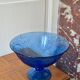 Bluish glass fruit bowl