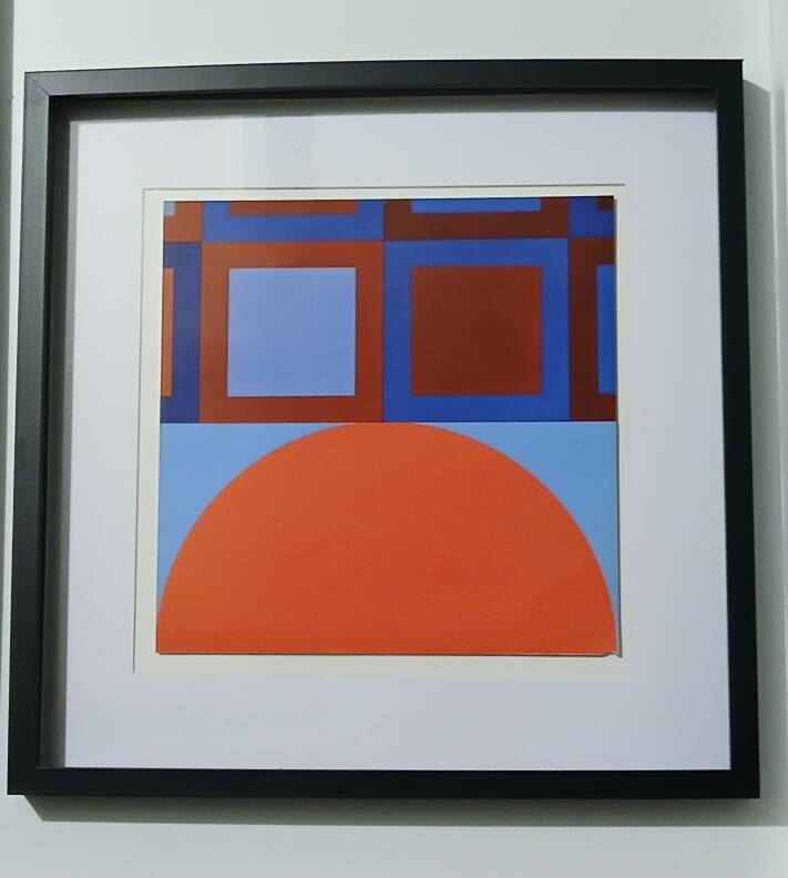 Tableau Vintage Art Optique - Victor Vasarely - Frame 40x40cm.