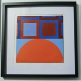 Tableau Vintage Art Optique - Victor Vasarely - Frame 40x40cm.