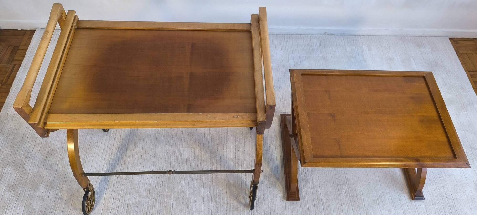 Beautiful pair of vintage teak tables – Serving table - Benoit-Guyot Lyon