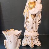 Virgin and Child + small vase. Gilded with fine gold