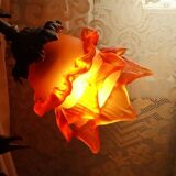 Pair of amber-colored glass paste tulips - several pairs available