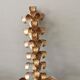 Pair of vintage 70s wall lights in gold metal