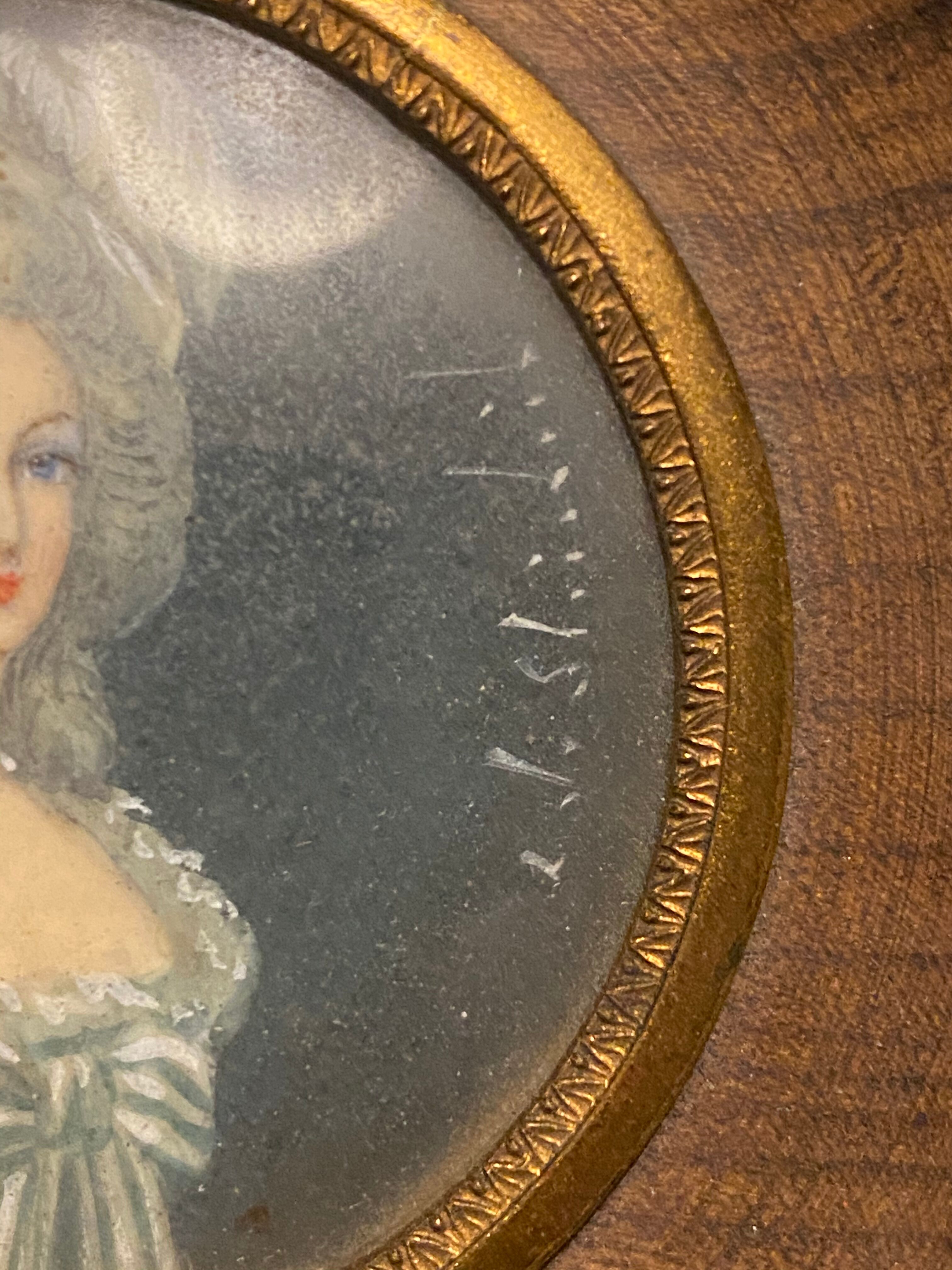 Signed miniature portrait