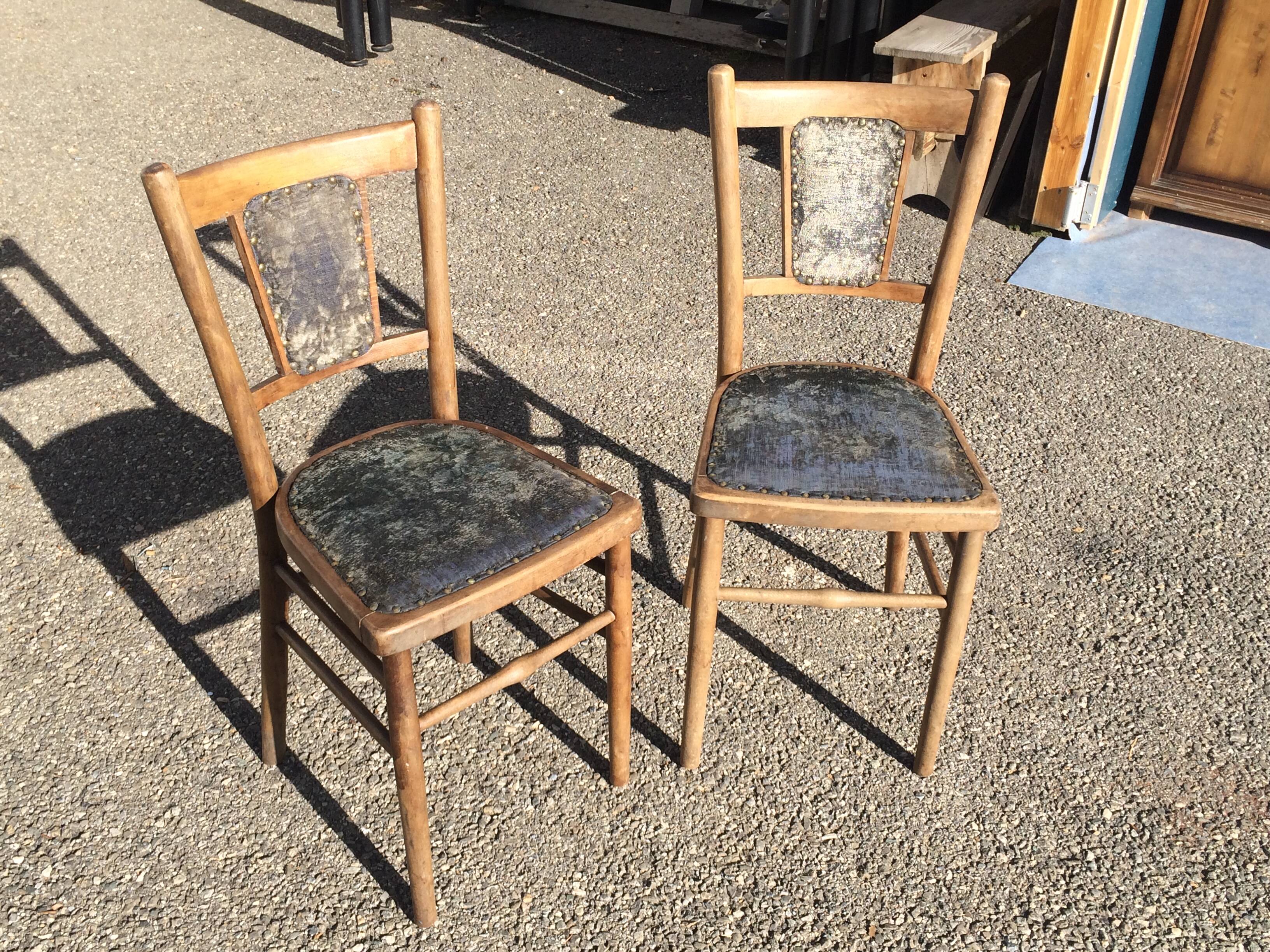Pair of baumann wooden bistro chairs circa 1905