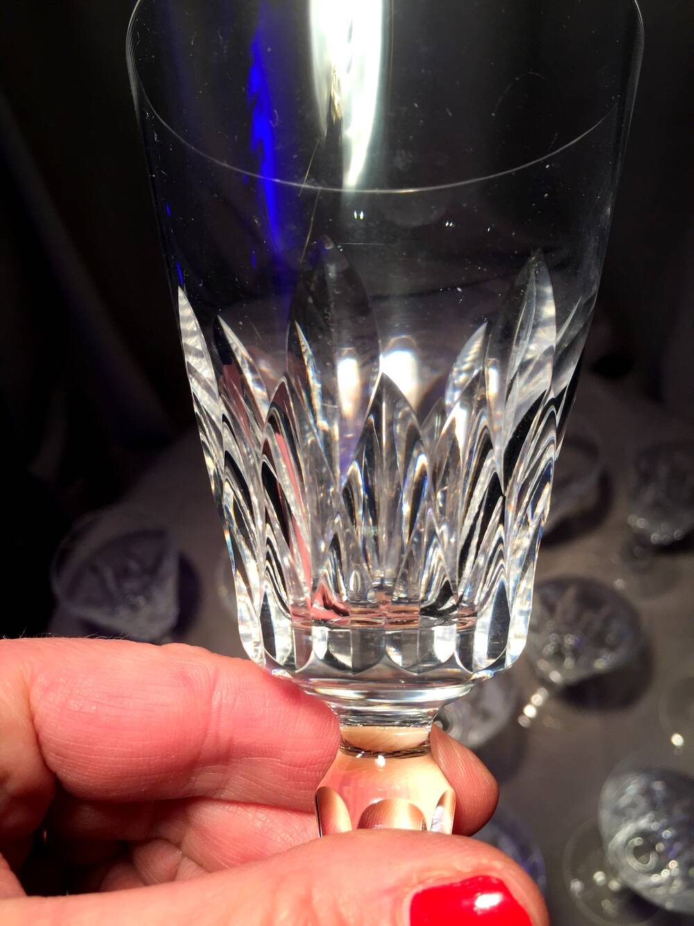 Set of 12 baccarat crystal water glasses carcassonne model