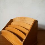 Honey wooden mail rack