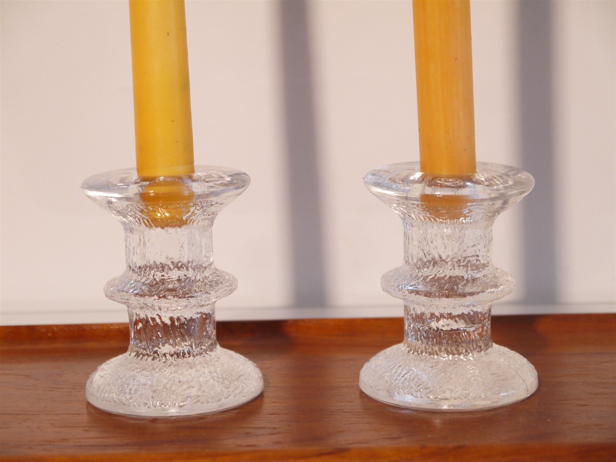 Bougeoirs vintage scandinave en verre