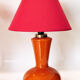 Paire de lampes de table verre orange 1960's