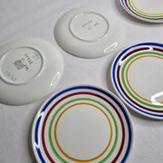 Dessert set, six dessert plates in Gien earthenware, 19 cm