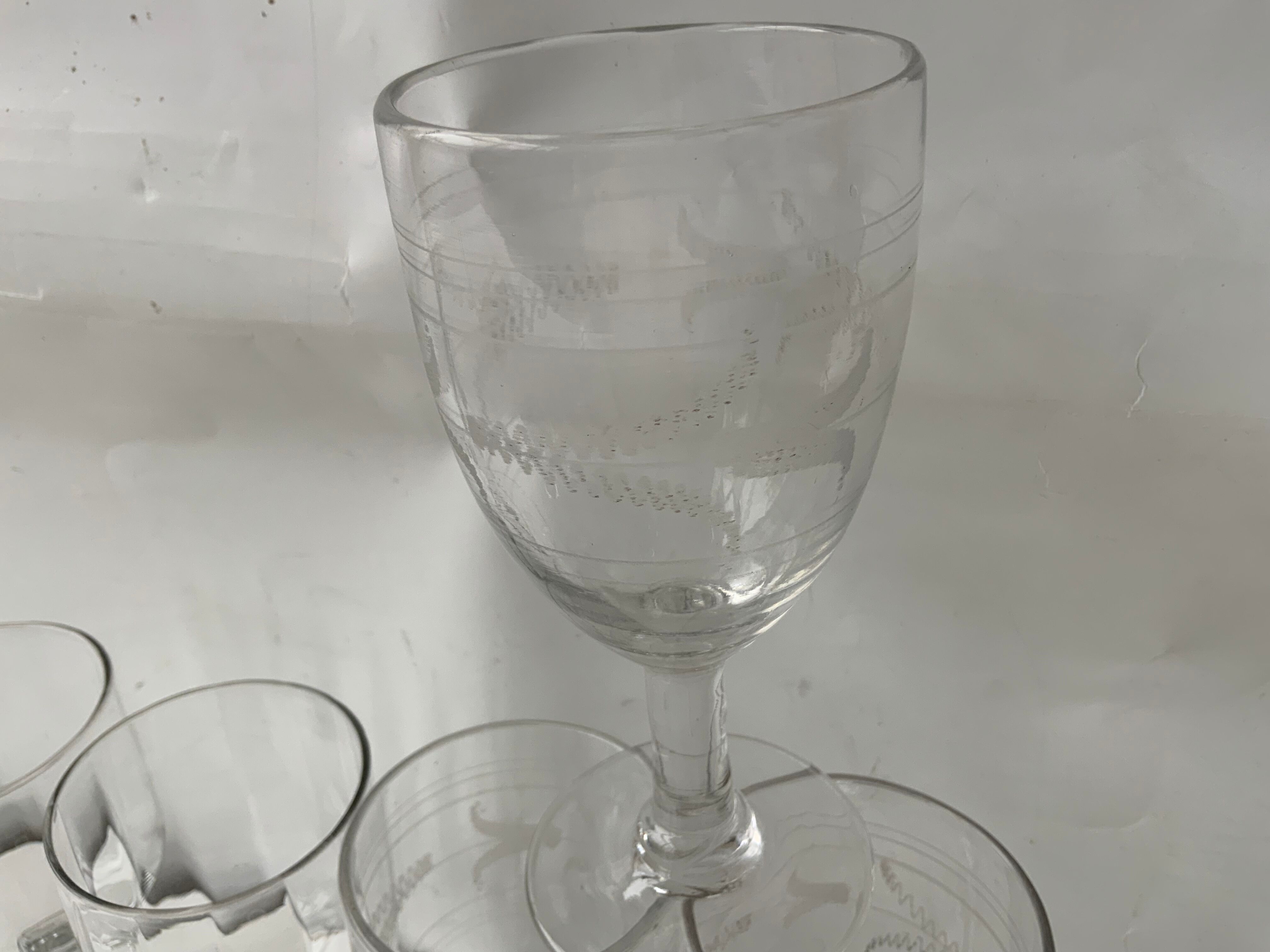 12 mismatched glasses