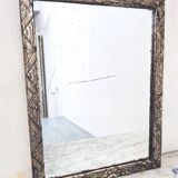 Small Art Petitdéco carved wooden mirror, Silver leaf - "Hector"
