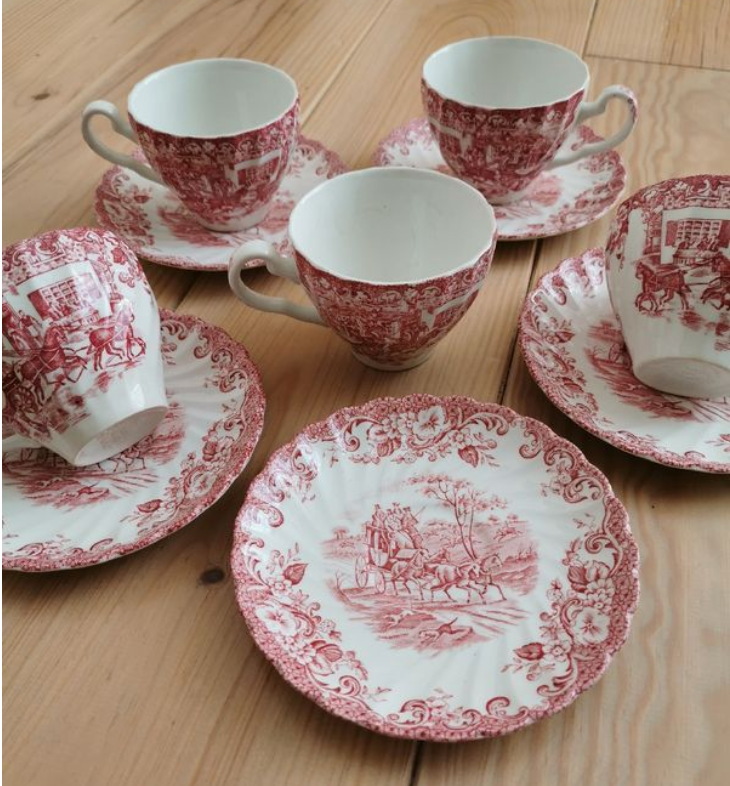 Vintage ironearth cups and cups Johnson Bros.