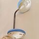 Sky blue steel desk lamp from the 60s