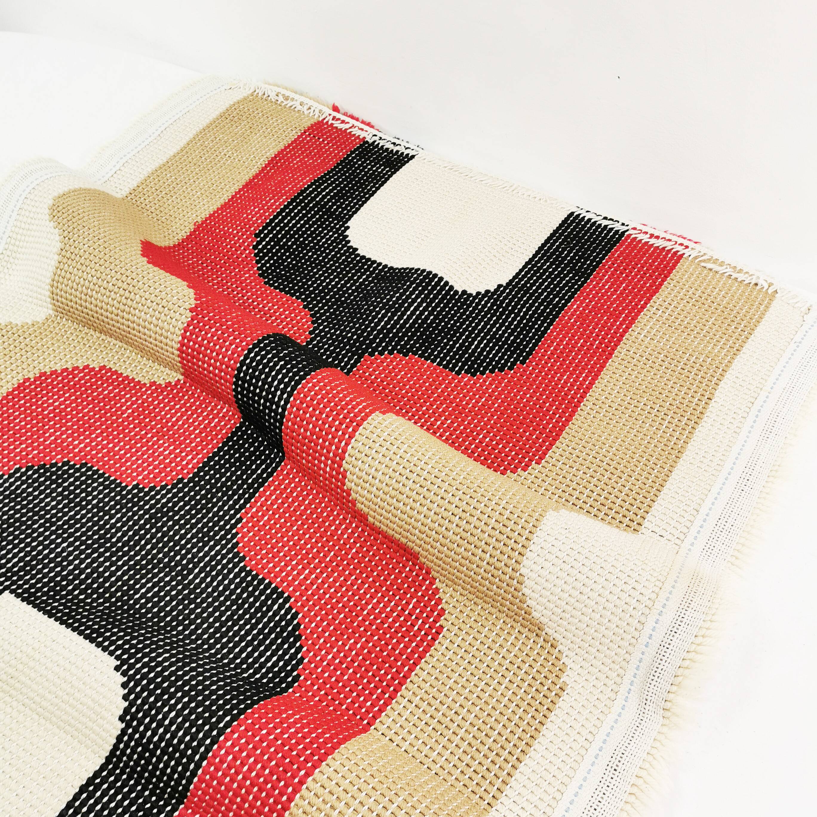 Tapis géométrique Space Age, Allemagne, années 1970