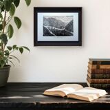 The Devil's Bridge, Schöllenen, vintage engraving, 1878.