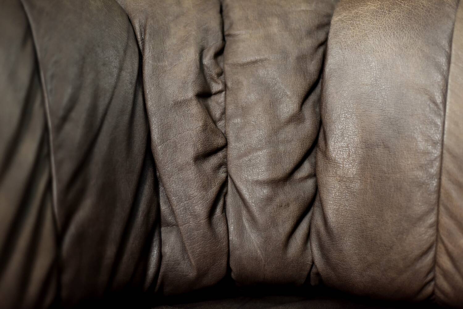 Vintage Mid-Century Modern German Brutalist Brown Leather 2-Seater Sofa
