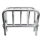 Vintage chrome metal magazine rack