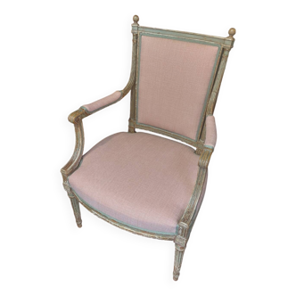 Fauteuil style Louis XVI patiné