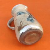 1960s Glazed terracotta pitcher with floral decoration
