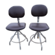 Pair of industrial chairs iron and skai BAO