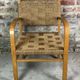 Dutch armchair rope and wood Vroom & Dreesman vintage 1960