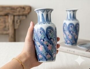Light blue vase, quite maritime, somewhat medieval and very beautiful.