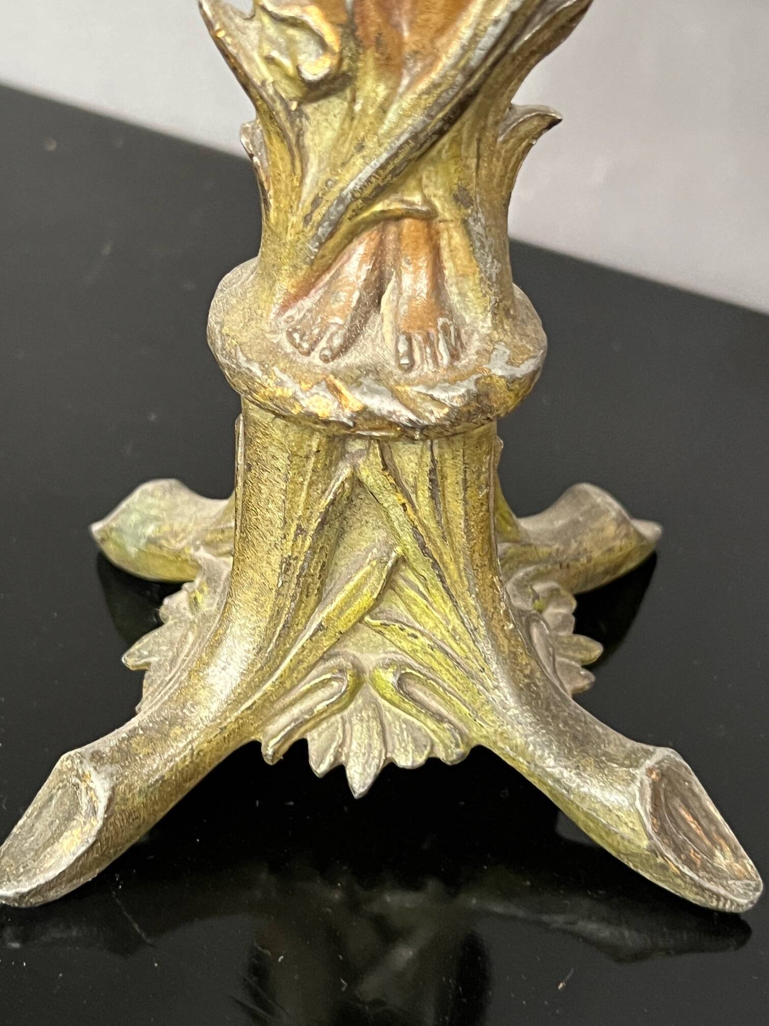 Pair of antique Art Nouveau candlesticks.