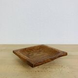 Square palm wood pocket emptier, vintage
