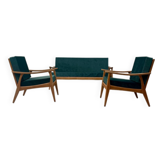 Ensemble canapé et fauteuils scandinaves