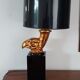 70s desk lamp black and golden eagle head