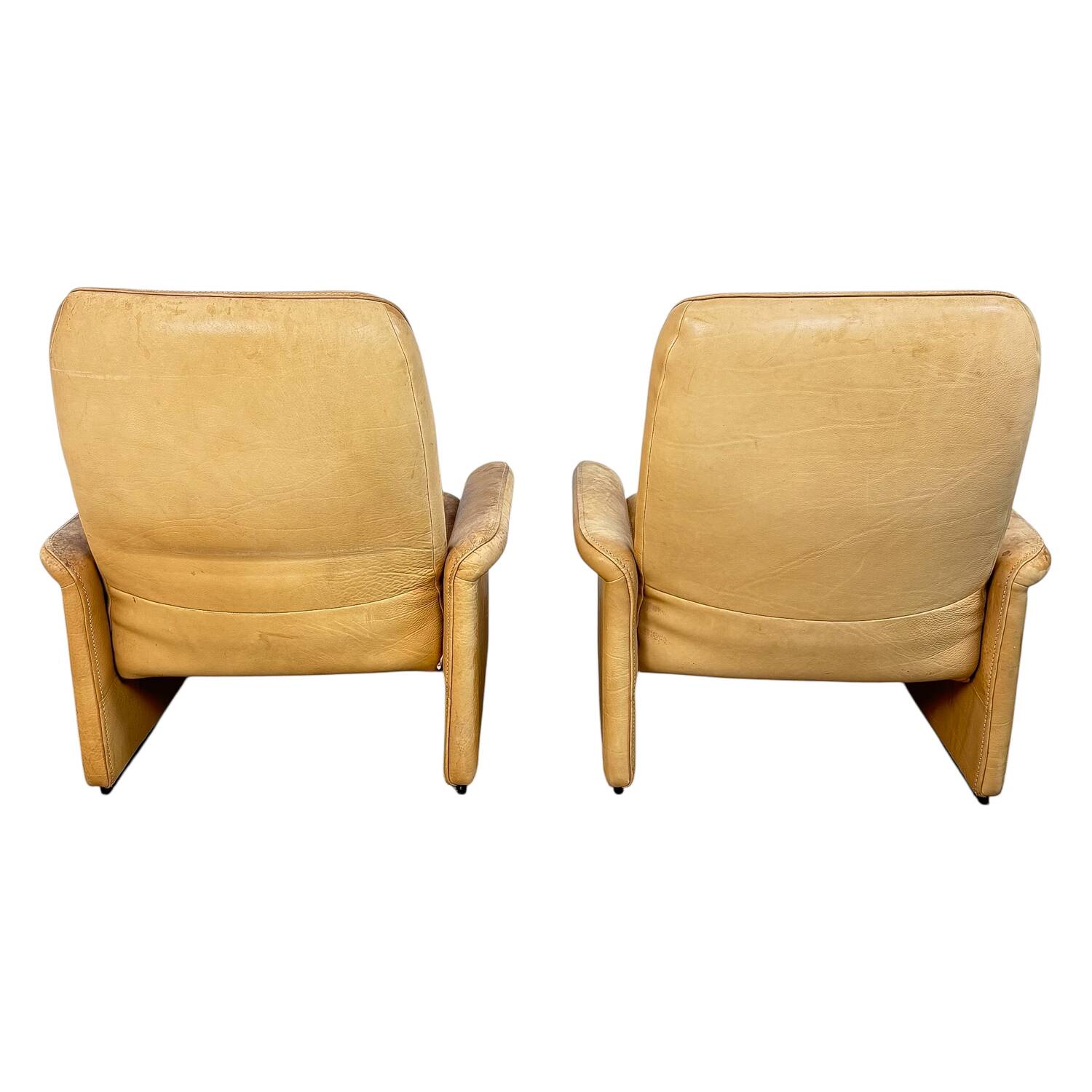 Paire de fauteuils lounge en cuir De Sede DS-50 – Design suisse – Vintage milieu du siècle