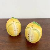 Salière et poivrier en céramique en forme de citron