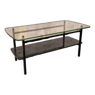 50s glass coffee table