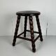Midcentury bobbin wood turned stool, Charles Dudouyt style, France, 1950s