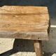 Petite table d'appoint ou tabouret en teck blond quadripode H:30 L43 l30