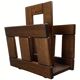 Midcentury brutalist oak magazine rack or holder, Dutch ca 1960s