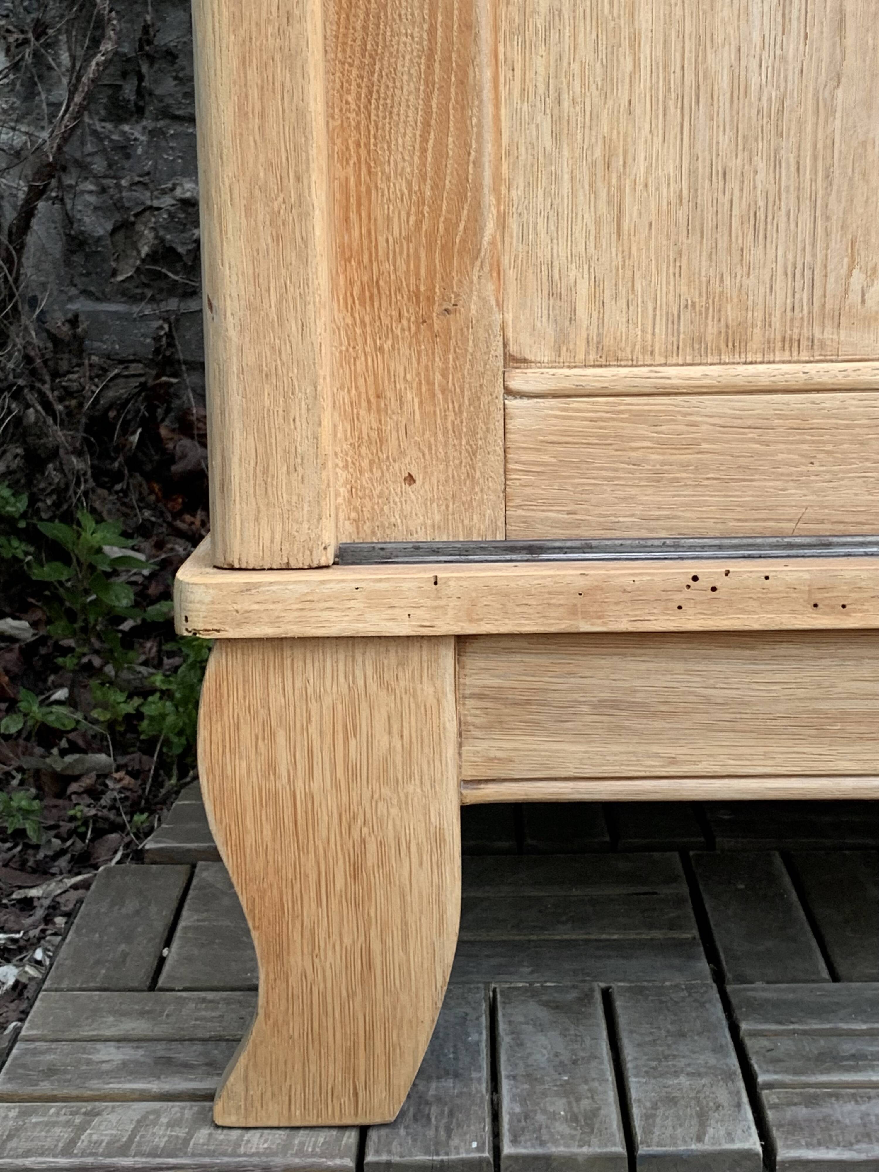 Parisian art deco wardrobe sliding doors solid raw oak