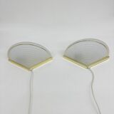 Set of Vintage Glass Wall Lamps with Gold Holder, 1970s