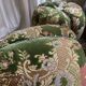Duo de poufs en velours fleuri