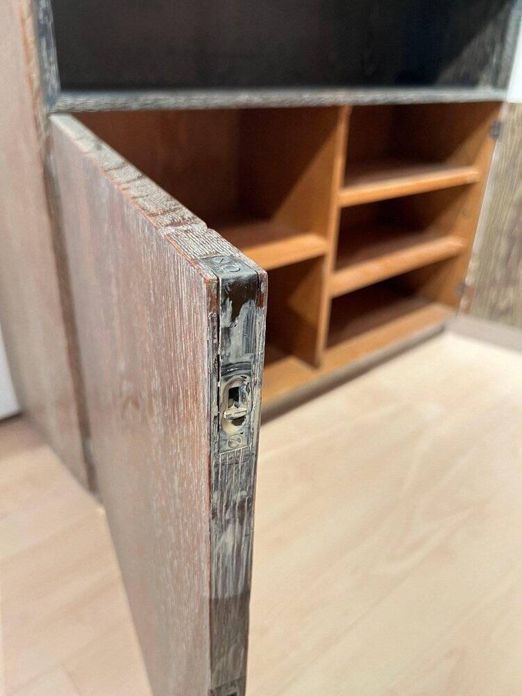 Art Deco Office Cabinet in Limed Oak from De Coene, 1935