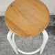 Tabouret haut industriel en bois et métal des années 50
