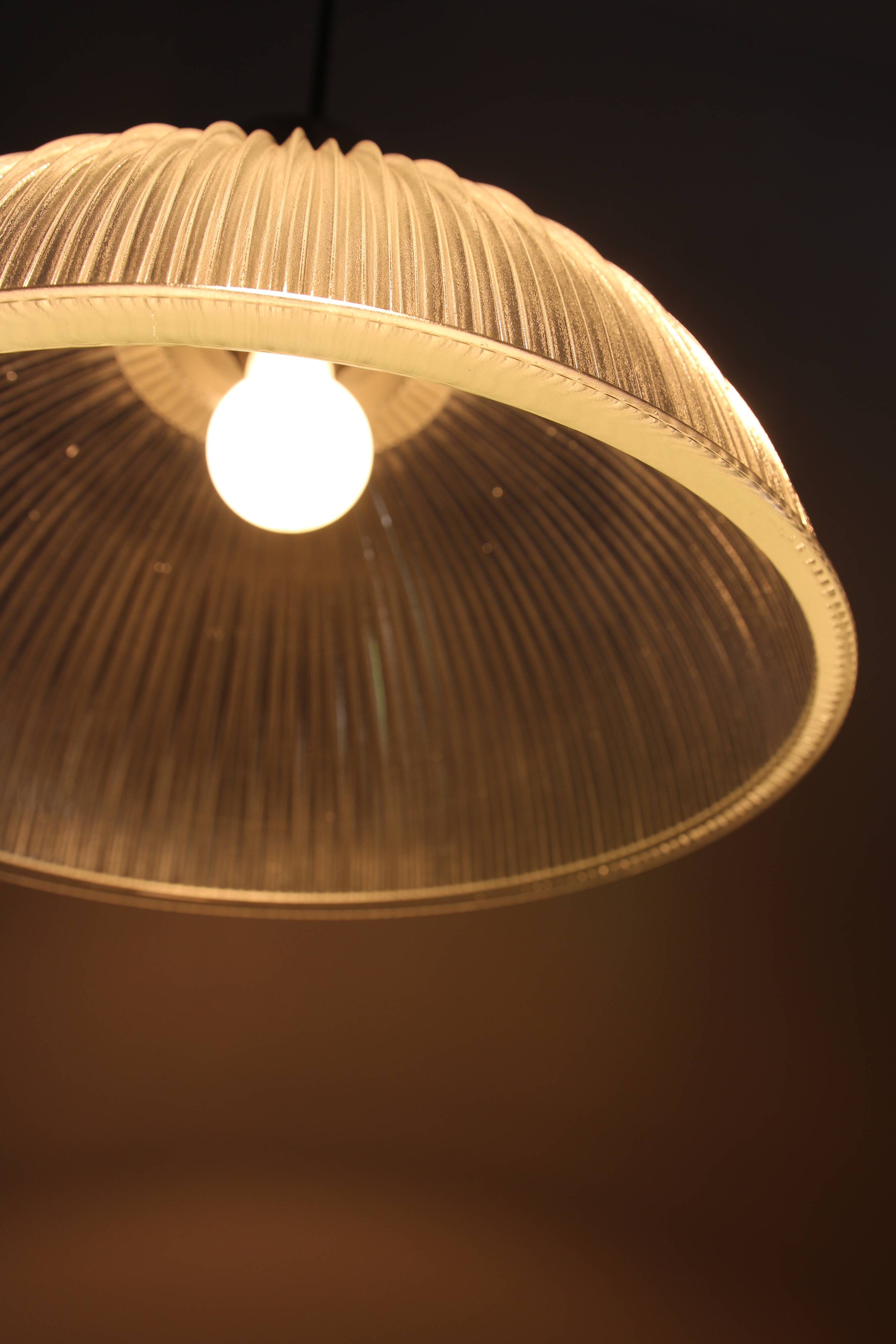 Vintage prismatic glass pendant light