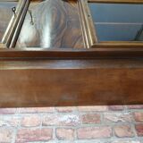 Renovated large walnut art deco hanging display cabinet, 1930s