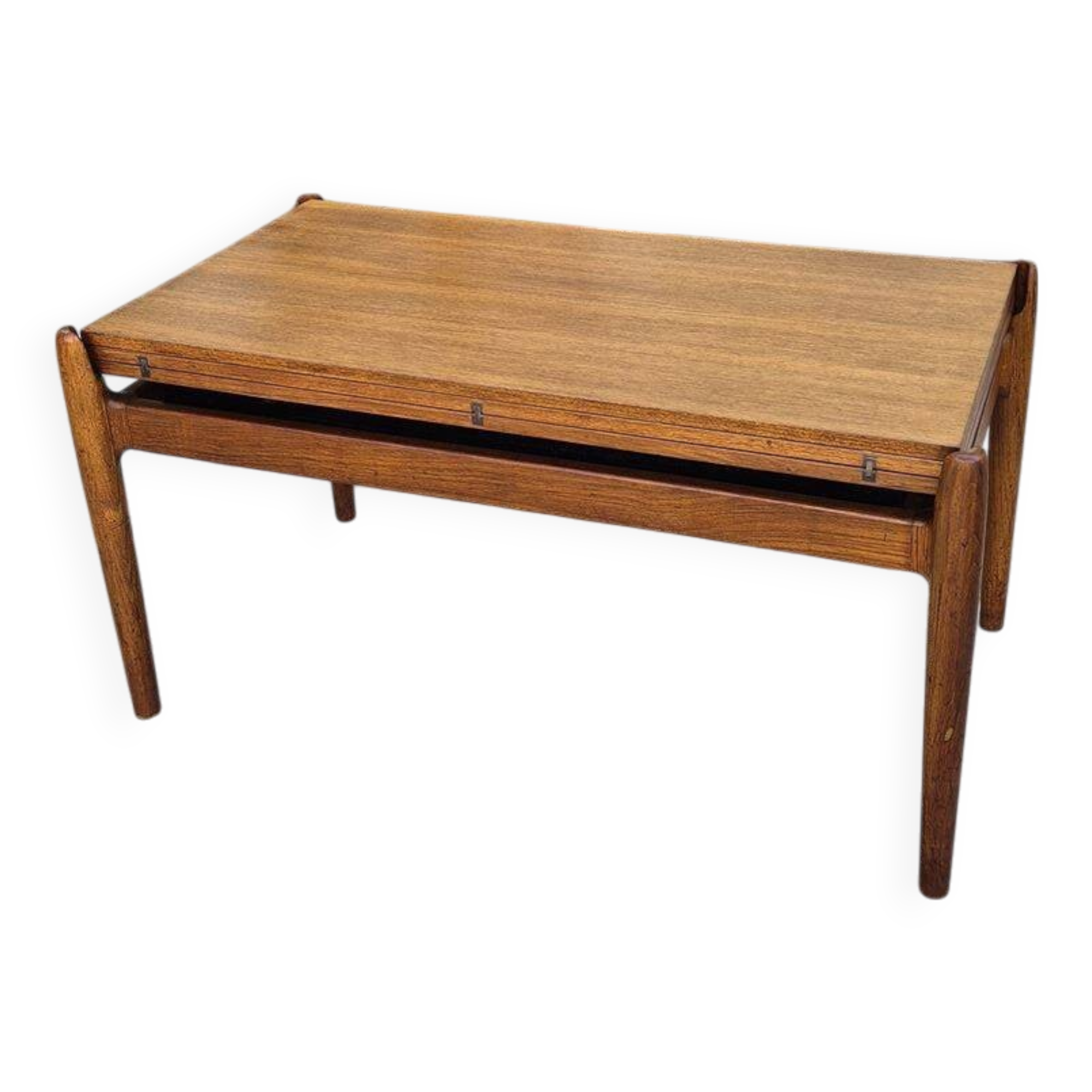 Table basse smorrebrod scandinave en teck vintage