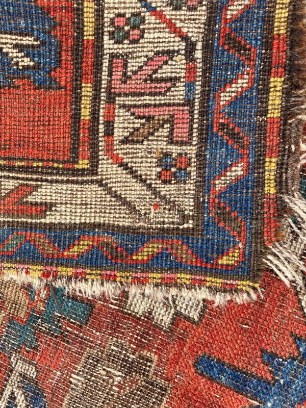 Ancient Caucasian carpet Kazak eagle 143x257 cm