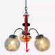 Vintage clear glass Murano chandelier with chrome frame